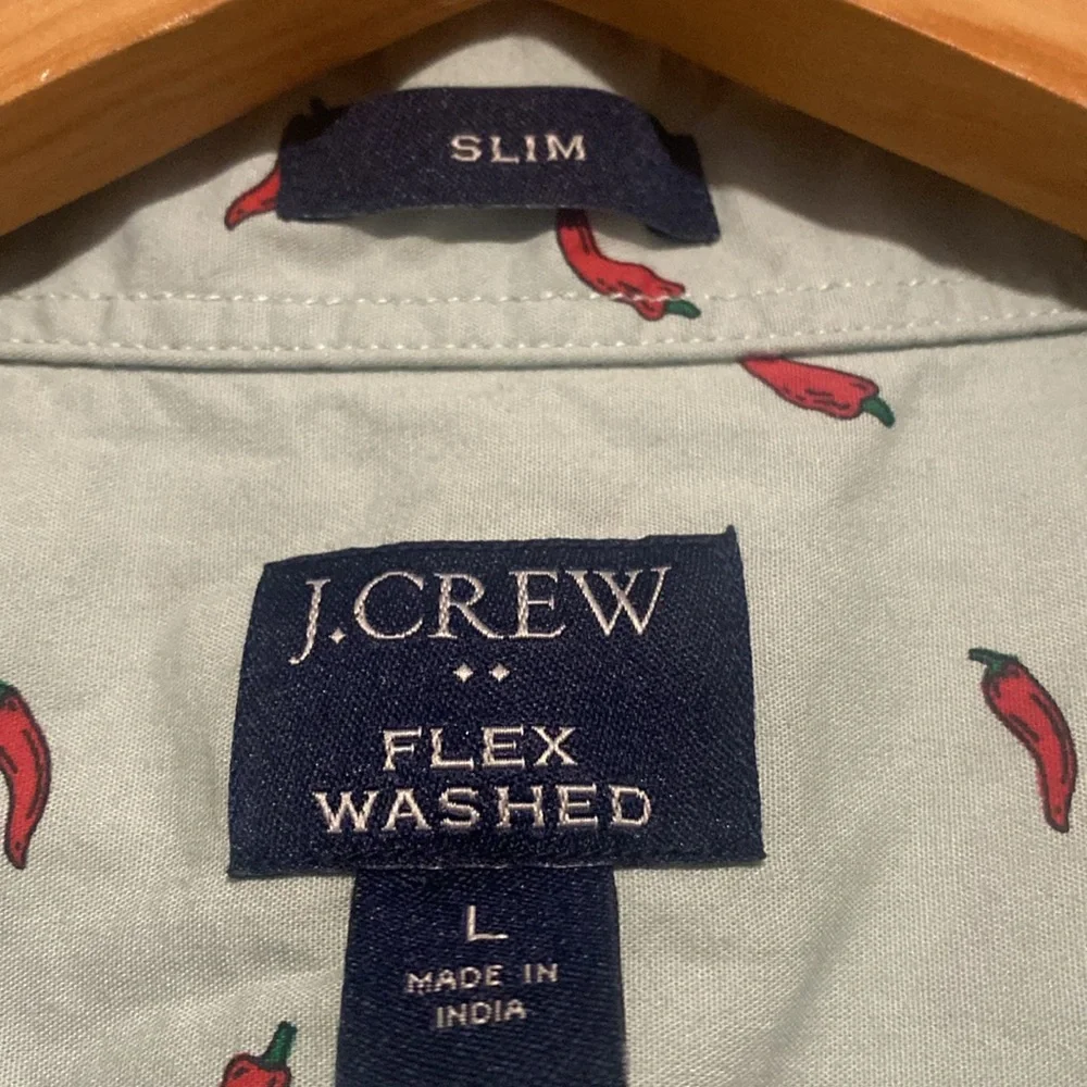 J. Crew Green and Red Casual Button‎ Down Shirt